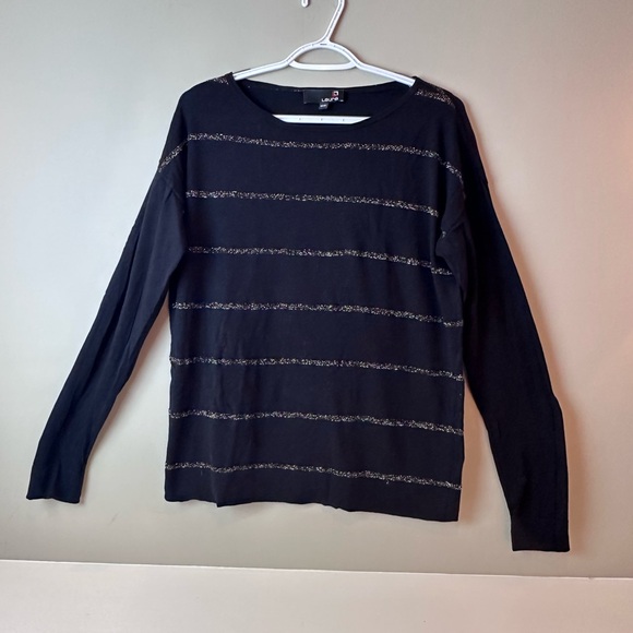 Laura long sleeve tinsel strip sweater. Medium. - Picture 4 of 6